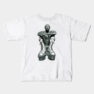 Marvin's Platform Boots- Black and White Kids T-Shirt